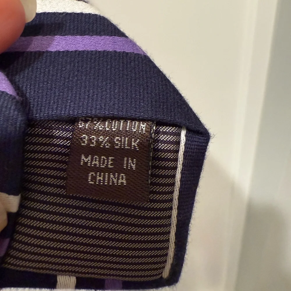 Boys Nordstrom Tie Striped Pre-tied Zipper in Purple and Navy